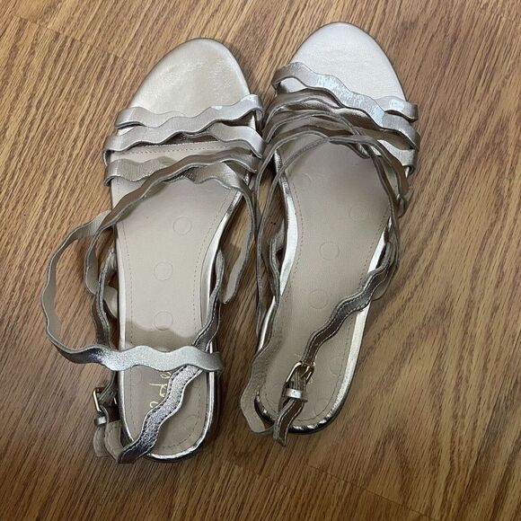 BODEN Champagne gold metallic zig zag strappy sandals size EU 40 - Picture 5 of 6